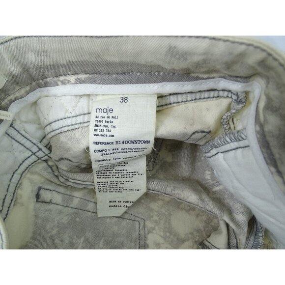 Maje Downtown Denim Skinny Jeans Quilted Pattern Zip Ankle Slim Size 38 (US M) - Picture 5 of 9